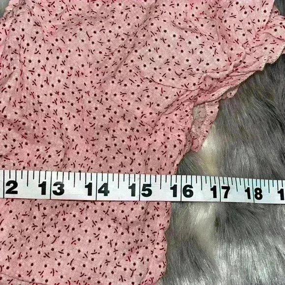 Princess Polly The Laura Top Puff Short Sleeve Floral Pink Cropped Top sz 6 - Picture 6 of 7